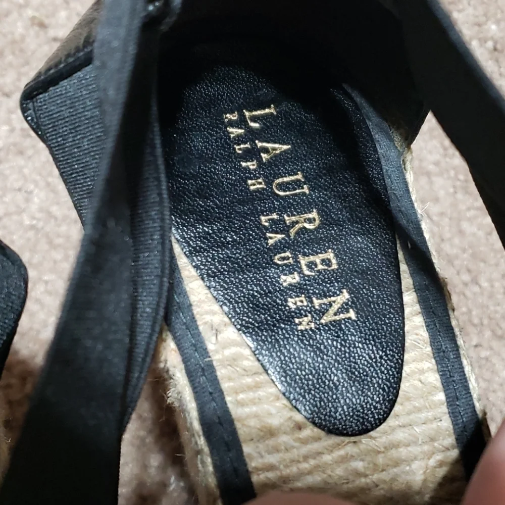 Lauren Ralph Lauren black strappy rope heels